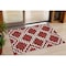 Homeroots 3' X 5' Brick Red And Ivory Geometric Washable Indoor Outdoor Area Rug 593738 - alternate 1