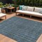 Homeroots 9' X 12' Blue Denim Blue And Mint Green Striped Washable Indoor Outdoor Area Rug 615041 - alternate 1