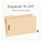 Pendaflex Manila Fastener Folders, 1/3-Cut Tab: Assorted, Expands 0.75", 2 Fasteners, Legal Size, Manila, 50PK 1007067 - alternate 3
