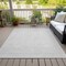 Homeroots 5' X 8' Silver And Gray Geometric Washable Indoor Outdoor Area Rug 602450 - alternate 3