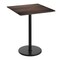 Flash Furniture 36" Square Tabletop, Seamless Surface Technology, Dark Brown with 24" Black Round Bar Height Base ST-SQ36-WBR-TR24B-GG - alternate 1