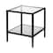 Homeroots 22" Black And Clear Glass And Steel Square Mirrored End Table With Shelf 544191 - alternate 2
