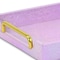 Homeroots 16in Pink Faux Shagreen Serving Tray With Handles 713550 - alternate 2