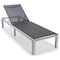 Leisuremod Marlin Patio Chaise Lounge Chair with White Aluminum Frame, Black MLW-77BL - alternate 1
