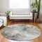 Homeroots 8' Ivory Gray And Khaki Round Abstract Washable Indoor Outdoor Area Rug 616834 - alternate 2