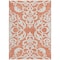 Homeroots 5' X 8' Coral And Ivory Damask Washable Indoor Outdoor Area Rug 614420 - alternate 3