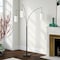 Homeroots 83" Black Three Light Torchiere Floor Lamp With White Frosted Glass Drum Shade 523350 - alternate 4