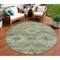 Homeroots 8' Olive Green And Fern Green Round Southwestern Washable Indoor Outdoor Area Rug 588716 - alternate 1