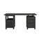 Homeroots 68" Black Carved Floral Scroll Solid Wood Computer Desk With Three Drawers 569608 - alternate 4