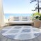 Homeroots 8' Sky Blue Ivory And Denim Blue Round Ikat Washable Indoor Outdoor Area Rug 589124 - alternate 3