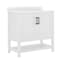 Flash Furniture Vega 36in. Vanity w/Sink, Black Hardware, Soft Close Doors & Open Shelf, Carrara Marble, Wht/Wht FS-VEGA36-WH-HDBLK-GG - alternate 2
