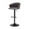 Homeroots Gray and Black Faux Leather with Metal Swivel Adjustable Height Bar Chair 534427 - alternate 3