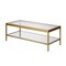 Homeroots 45" Clear Glass And Gold Steel Coffee Table With Shelf 520941 - alternate 4