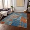 Homeroots 9' X 12' Navy Blue Orange And Ivory Abstract Washable Indoor Outdoor Area Rug 596882 - alternate 2