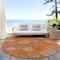 Homeroots 8' Orange Silver And Peach Round Polka Dot Washable Indoor Outdoor Area Rug 614685 - alternate 2