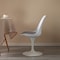 Fabulaxe Mid-Century Modern White Tulip Side Chair with Grey Cushioned Seat - Stylish and QI004628.GY.2 - alternate 3
