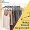 Lifemaster Velvet Skirt Hangers, Adjustable Clips, 360 Deg Swivel Hook, Non-Slip, Holds 10 lbs, Gray, 10PK LMVSH10GY - alternate 4