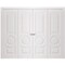 Sartodoors Sliding Closet Double Bi-fold Doors 96 x 80 inches, BASIC 9801 White, Sturdy Tracks Moldings Trims BASIC9801DBF-SKIN-96 - alternate 1