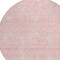 Homeroots 8' Pink And Ivory Round Geometric Washable Indoor Outdoor Area Rug 614103 - alternate 1