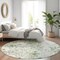 Homeroots 8' Mint Green And Ivory Round Floral Washable Indoor Outdoor Area Rug 611158 - alternate 4