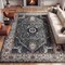 Jonathan Y Sersi Ornate Large Medallion Border Non-Slip Machine-Washable Charcoal/Ivory 3 ft. x 5 ft. Area Rug WSH505E-3 - alternate 2