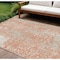 Homeroots 8' X 10' Coral And Ivory Abstract Washable Indoor Outdoor Area Rug 612926 - alternate 1