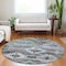 Homeroots 8' Brown Beige And Blue Round Southwestern Washable Indoor Outdoor Area Rug 588674 - alternate 3