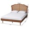 Baxton Studio Camden Mid-Century Walnut Brown Wood and Rattan King Size Platform Bed 247-12667-9816-ZORO - alternate 4