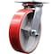 Service Caster 8 Inch Heavy Duty Red Poly on Cast Iron Swivel Caster with Ball Bearing SCC SCC-35S820-PUB-RS - alternate 1