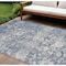 Homeroots 8' X 10' Blue And Denim Blue Floral Washable Indoor Outdoor Area Rug 609531 - alternate 1
