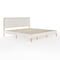 Martha Stewart Flynn King Size Solid Wood Platform Bed with Upholstered Base and Inset Headboard, Wood Slat Bottom MG-0900272F-LTB-K-WH-MS - alternate 4