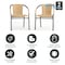 Flash Furniture Lila  Beige Rattan Indoor-Outdoor Restaurant Stack Chair, PK2 2-TLH-037-BGE-GG - alternate 3