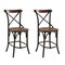 Homeroots 24" Brown And Black Metal Bar Height Bar Chair 522385 - alternate 3