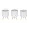 Homeroots Set of Three White Porcelain 1 Ounce Round Funny Face Pot Planters With Stands, 3PK 517974 - alternate 3