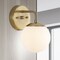 Jonathan Y Louis Parisian Globe 5.8 in. 1-Light Metal/Frosted Glass Modern Contemporary LED Vanity Light, Gold P JYL3534A - alternate 3