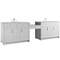 James Martin Vanities Bellshire 120" Dual Vanity Set w/24" Make-Up Counter, Bright White w/3 cm Ethereal Noctis Silestone 660-VMC120-BW-3ENC - alternate 2
