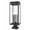 Z-Lite Nova 4 Light Outdoor Pier Mounted Fixture, Black/Clear, 10.5 In W x 29.25 In H 5018PHBS-SQPM-BK - alternate 1
