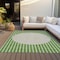 Homeroots 3' X 5' Green And Gray Striped Washable Indoor Outdoor Area Rug 597157 - alternate 2