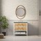 James Martin Vanities Olena 36" Single Vanity, Light Mappa Burl and Polished White, w/ 3 CM Phantome Eclos Top D804-V36-LMB-3PHT - alternate 2