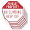 Signmission Private Property No Climbing Keep O, 4 inch X 4 inch, Vinyl Decal, 5PK OC-D-5PACK-4-146 - alternate 1