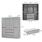 Homeroots 75" Gray Six Door Three Drawer Combo Dresser 569283 - alternate 2