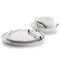 Elama Sarah 16 Piece Porcelain Double Bowl Black Ribbon Dinnerware Set in White and Black 750123738M - alternate 3