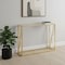 Homeroots 42" Clear And Gold Glass Frame Console Table 333202 - alternate 2