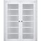 Sartodoors Sliding French Double Pocket Doors with Frosted Glass White 64x80 (2* 32x80) Solid Core VEREGIO7602DP-WS-64 - alternate 1