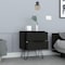 Homeroots 22" Black Wood Two Drawer Nightstand 543658 - alternate 4
