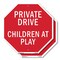 Signmission Private Drive Children at Play, 6 inch X 6 inch, Plastic Sign, 2PK OC-P-2PACK-6-35 - alternate 1