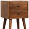 Homeroots 22" Chestnut Solid Wood Two Drawer Nightstand 722547 - alternate 3