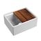 Whitehaus Collection Whitehaus 24 in  Reversible Single Bowl Workstation Fireclay Sink Set with a Smooth Front Apron WHLW2419 - alternate 3