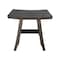 Homeroots 18" Antiqued Gray Teak Rectangular Shower Bench 376758 - alternate 1