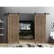 Sartodoors Sliding Double Barn Doors Hardware Walnut 72x80 (2* 36x80) Solid Core Modern Interior QUADRO4111DB-WLN-72 - alternate 1